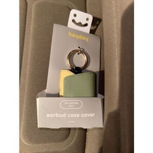 Heyday Apple AirPods Pro Leather Case with Clip - Green/Yellow/Blue